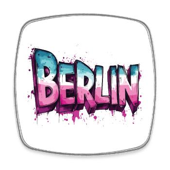 Berlin Graffiti Font Street Art Urban Style - Square fridge magnet - white - Front