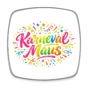 Karnevalsmaus Karneval Köln Süß Niedlich Geschenk - Viereckiger Kühlschrankmagnet - Weiß - Vorne