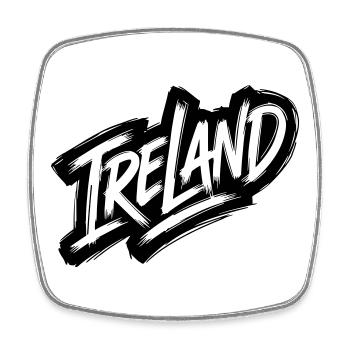 Irlande - Police de graffiti irlandaise - Magnet carré - blanc - Devant