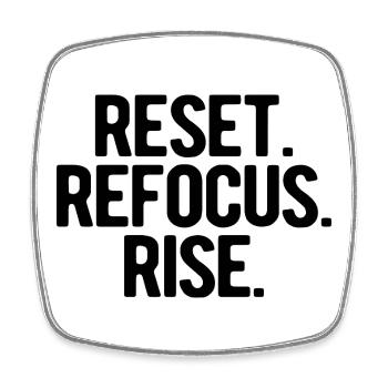 Reset Refocus Rise | gute Vorsätze 2026 - Viereckiger Kühlschrankmagnet - Weiß - Vorne