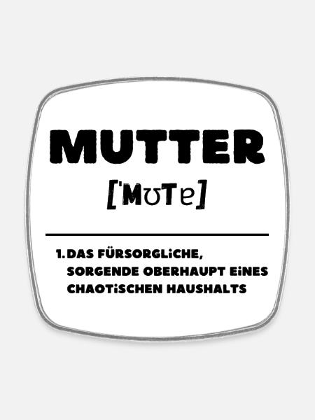 Mutter Definition Oberhaupt Chaos Haushalt - Viereckiger Kühlschrankmagnet - Weiß