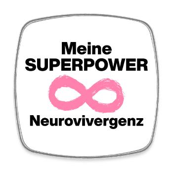 MY SUPERPOWER: NEURODIVERGENCE! ADHD STRENGTH - Square fridge magnet - white - Front