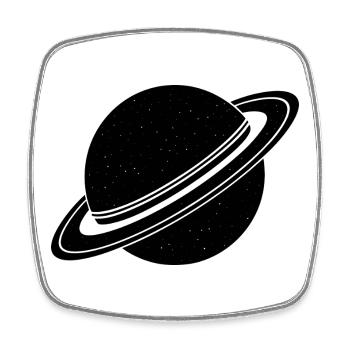 Planet - Viereckiger Kühlschrankmagnet - Weiß - Vorne