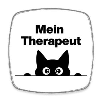 MON THÉRAPEUTE, C’EST MON CHAT ! 😻 PATTE DE NEZ DE FOURRURE - Magnet carré - blanc - Devant