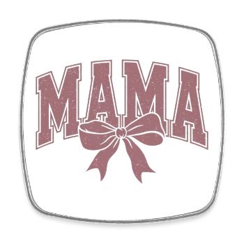 Mama Vintage Schleife – Retro Mama Design - Viereckiger Kühlschrankmagnet - Weiß - Vorne