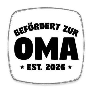 Befördert zur Oma 2026 – Klassisches Oma Statement - Viereckiger Kühlschrankmagnet - Weiß - Vorne