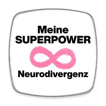 MEINE SUPERPOWER: NEURODIVERGENZ! ADHS ND POWER - Viereckiger Kühlschrankmagnet - Weiß - Vorne
