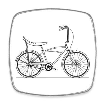 Bonanza Bicycle Icon – Chopper Style Design - Square fridge magnet - white - Front