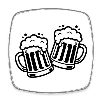 Bierkrug Prost Comic Bier - Viereckiger Kühlschrankmagnet - Weiß - Vorne