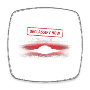 Declassify Now – Zeit für UFO-Offenlegung - Square fridge magnet - white - Front