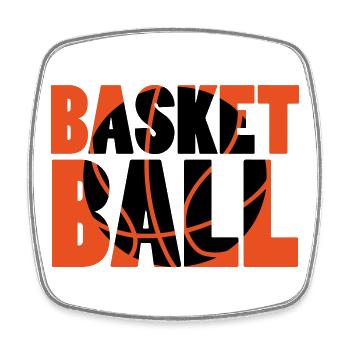 Basketball / Basketball / Basktet-Ball / Sport - Viereckiger Kühlschrankmagnet - Weiß - Vorne