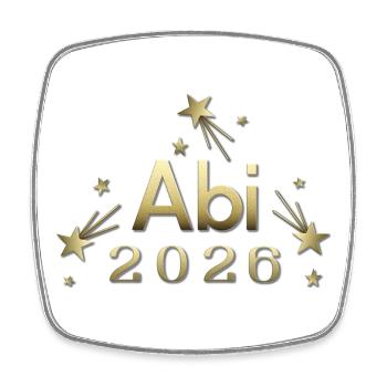 Abi 2026 goldenes Abi Design Abitur Matura 2026 - Viereckiger Kühlschrankmagnet - Weiß - Vorne