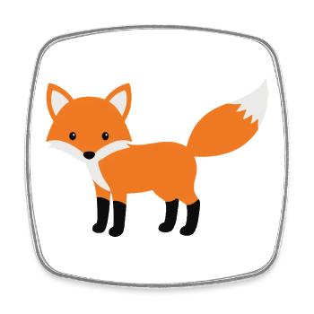 Cute cunning fox minimalist style - Square fridge magnet - white - Front