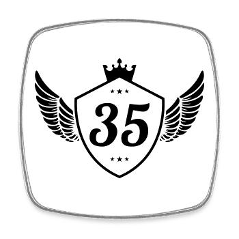 35 Armoiries - Magnet carré - blanc - Devant