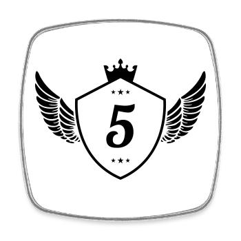 5 Blason - Magnet carré - blanc - Devant
