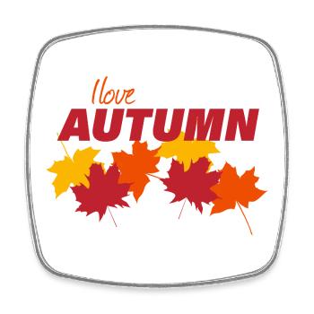 AUTUMN - Viereckiger Kühlschrankmagnet - Weiß - Vorne