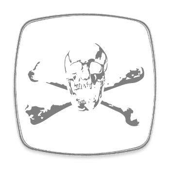Skull & Bones - Square fridge magnet - white - Front