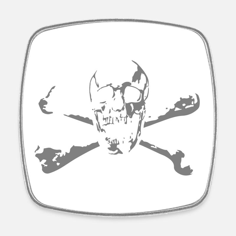 Skull & Bones - Magnet carré - blanc