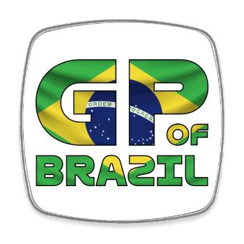 brazil_gp - Viereckiger Kühlschrankmagnet - Weiß - Vorne