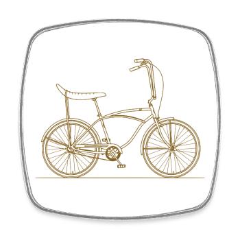 Silhouette vintage de vélo Bonanza années 80 à 90 - Magnet carré - blanc - Devant