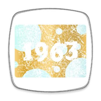 1963 - Viereckiger Kühlschrankmagnet - Weiß - Vorne