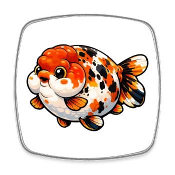 High Quality Calico Ranchu Goldfish - Viereckiger Kühlschrankmagnet - Weiß - Vorne