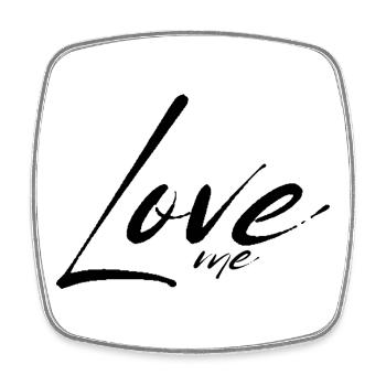 Love me - Viereckiger Kühlschrankmagnet - Weiß - Vorne