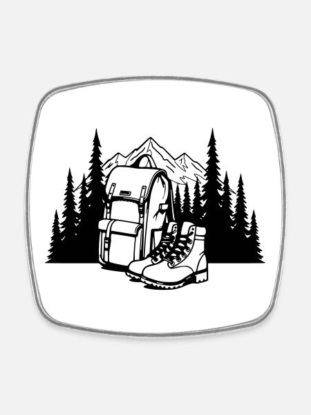 Absolute black, where it all begins - Square fridge magnet - white