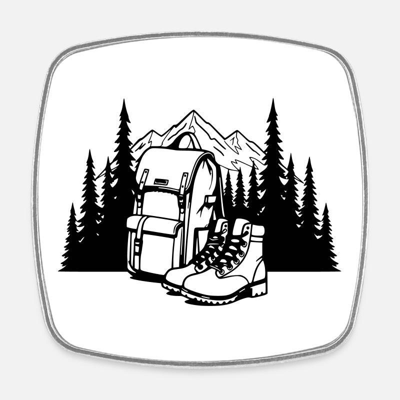 Absolute black, where it all begins - Square fridge magnet - white
