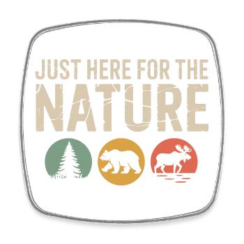 Juste ici pour la nature : silhouettes de la faune - Magnet carré - blanc - Devant