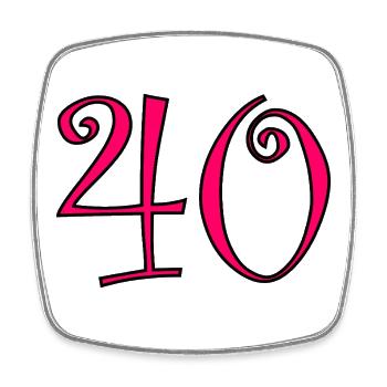 40. 40 ANS. 40e ANNIVERSAIRE. ANNIVERSAIRE 40 ANS. - Magnet carré - blanc - Devant