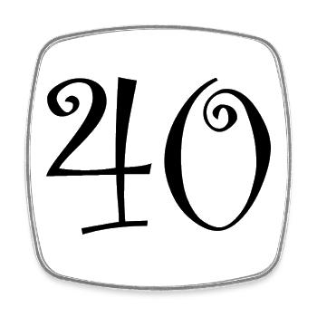 40. 40 ANS. 40e ANNIVERSAIRE. ANNIVERSAIRE 40 ANS. - Magnet carré - blanc - Devant
