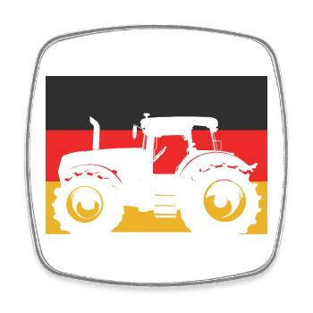 Traktor mit Deutschlandflagge – Landwirt Stolz - Viereckiger Kühlschrankmagnet - Weiß - Vorne