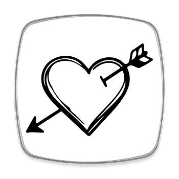 Heart Arrow Icon - Square fridge magnet - white - Front