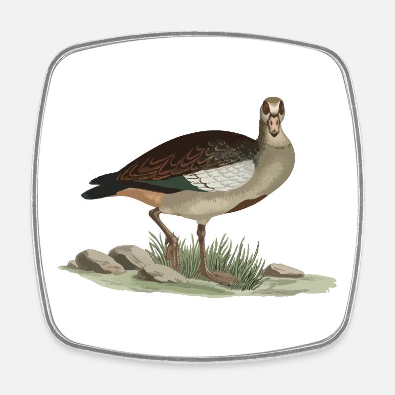 Earthy duck nature style - Square fridge magnet - white