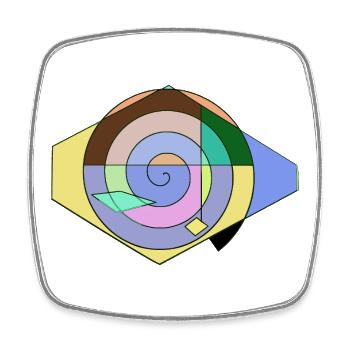 Spirale Farbspaß Geometrie - Viereckiger Kühlschrankmagnet - Weiß - Vorne