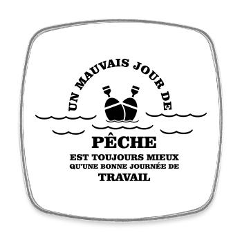 Humour pêche  - Magnet carré - blanc - Devant
