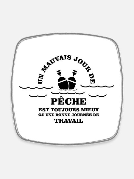 Peach humour - Square fridge magnet - white