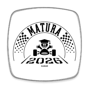 Matura 2026 (Maturant / Zieleinfahrt / Black) - Viereckiger Kühlschrankmagnet - Weiß - Vorne