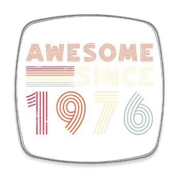 Retro 1976 Typography Design - Square fridge magnet - white - Front