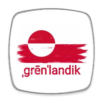Drapeau de Grønlandik - Magnet carré - blanc - Devant