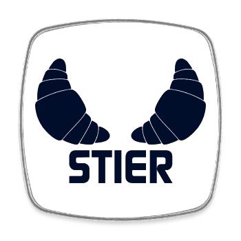 Sternzeichen Stier Croissants - Viereckiger Kühlschrankmagnet - Weiß - Vorne