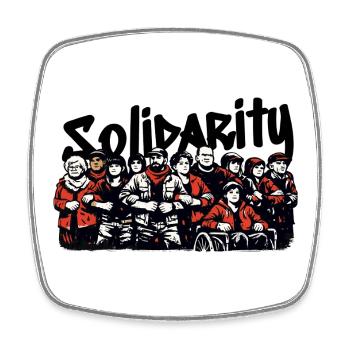 Solidarité communautaire antifasciste - Magnet carré - blanc - Devant