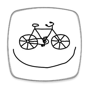 Lachendes Fahrrad Lächeln Rad Geschenk - Viereckiger Kühlschrankmagnet - Weiß - Vorne
