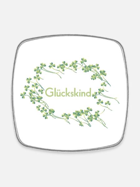 Glueckskind - Viereckiger Kühlschrankmagnet - Weiß