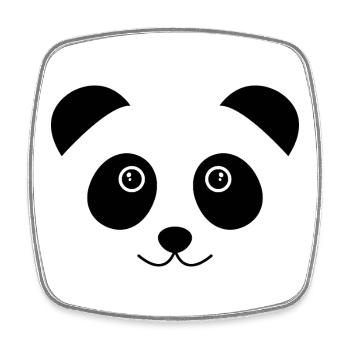 Panda face - Square fridge magnet - white - Front