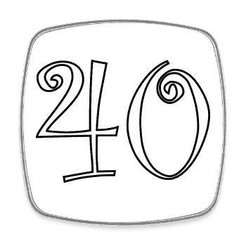 40. 40 ANS. 40e ANNIVERSAIRE. ANNIVERSAIRE 40 ANS. - Magnet carré - blanc - Devant