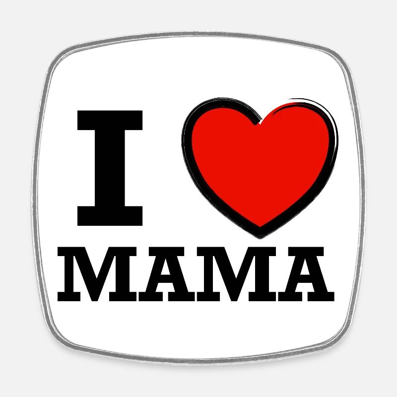 I love mom - Square fridge magnet - white