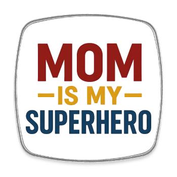 Mom Superhero — Bold Typography - Square fridge magnet - white - Front