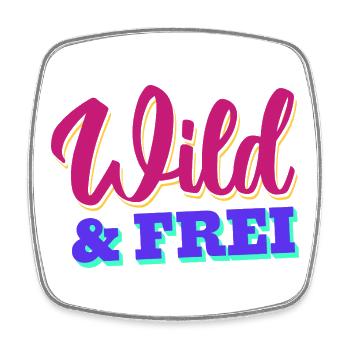 Wild & Frei - Viereckiger Kühlschrankmagnet - Weiß - Vorne